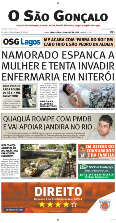Imagem ilustrativa da imagem Edição do dia 20 de abril de 2016