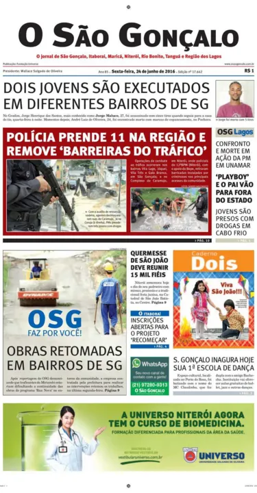 Imagem ilustrativa da imagem Edição do dia 24 de junho de 2016