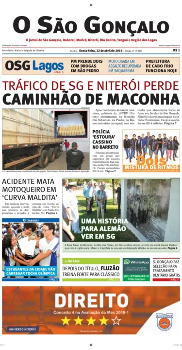 Imagem ilustrativa da imagem Edição do dia 22 de abril de 2016