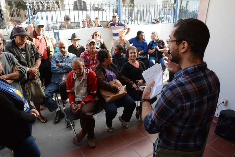 Alunos da Casa do Artista apresentaram um esquete teatral