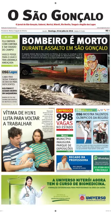 Imagem ilustrativa da imagem Edição do dia 03 de julho de 2016