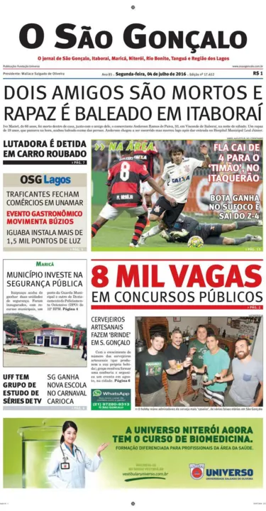 Imagem ilustrativa da imagem Edição do dia 04 de julho de 2016