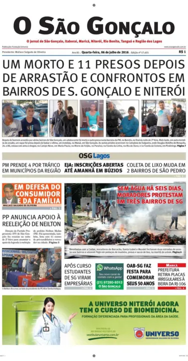 Imagem ilustrativa da imagem Edição do dia 06 de julho de 2016