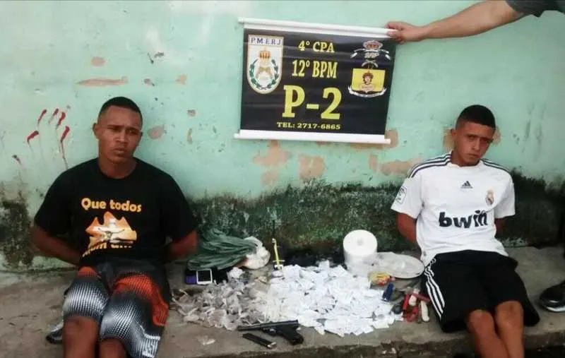 TH e Mata Rindo foram flagrados por PMs com pistola e drogas