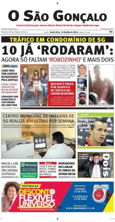 Imagem ilustrativa da imagem Edição do dia 15 de julho de 2016