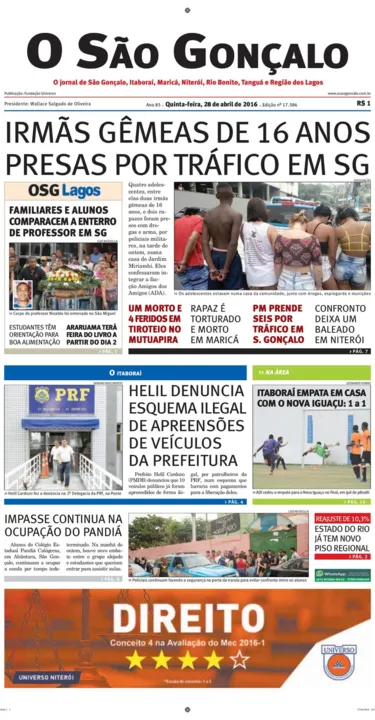Imagem ilustrativa da imagem Edição do dia 28 de abril de 2016