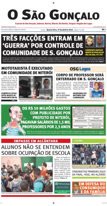 Imagem ilustrativa da imagem Edição do dia 27 de abril de 2016