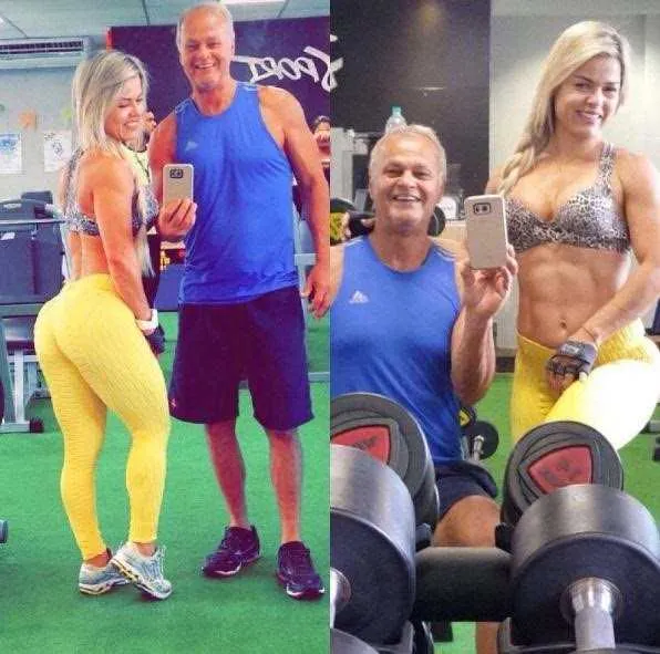 Treinando com a amada

O ator Kadu Moliterno mostrou algumas fotos de seu treino na academia com a amada, Cristianne Rodriguez, que o incentivava a cada sessão dos exercícios que eram desempenhados. Rendido ao amor e aos treinos, o ex-galã da década de 80, foi fisgado pelas curvas bem acentuadas e a barriga trincada da moça que é muito exigente nos treinos com o namorado e o faz suar muito.