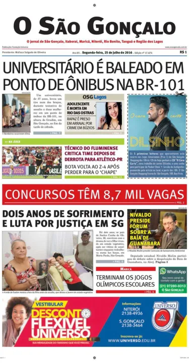 Imagem ilustrativa da imagem Edição do dia 25 de julho de 2016