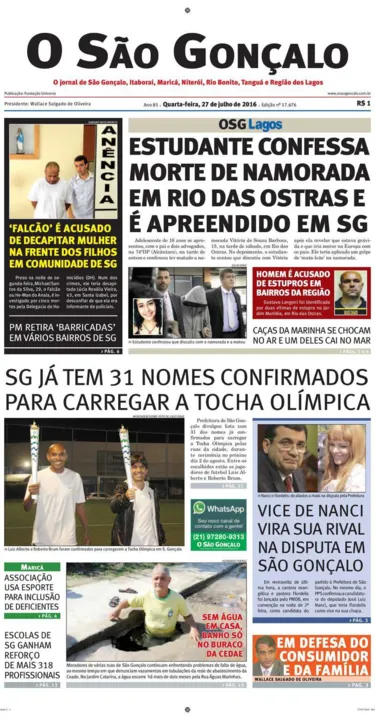 Imagem ilustrativa da imagem Edição do dia 27 de julho de 2016