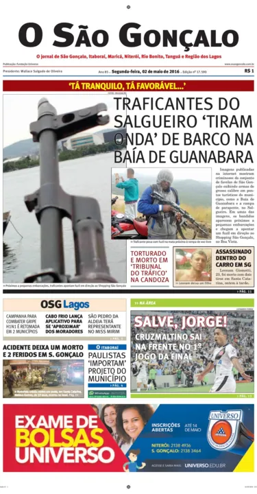 Imagem ilustrativa da imagem Edição do dia 02 de maio de 2016