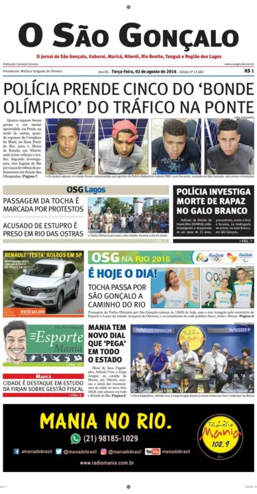 Imagem ilustrativa da imagem Edição do dia 02 de agosto de 2016