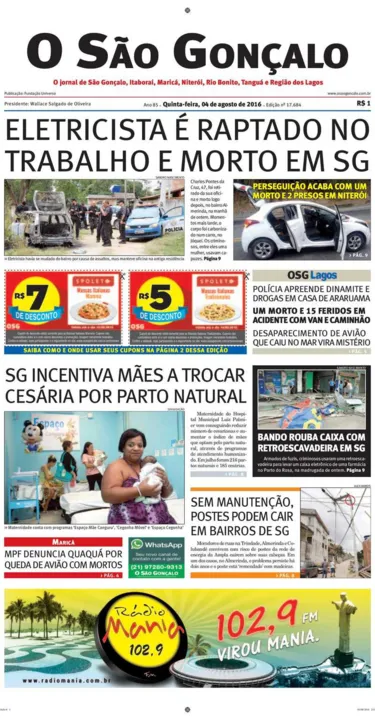 Imagem ilustrativa da imagem Edição do dia 04 de agosto de 2016