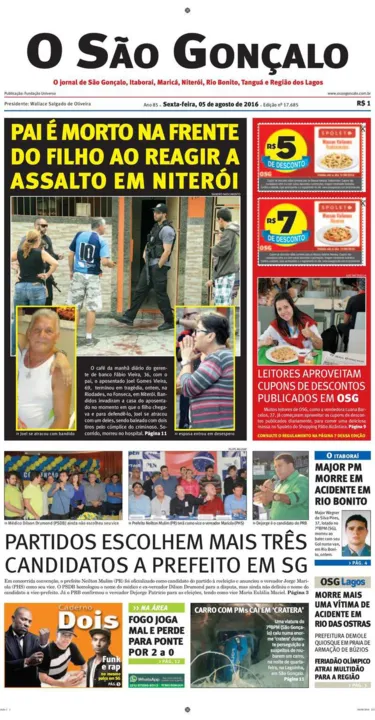 Imagem ilustrativa da imagem Edição do dia 05 de agosto de 2016