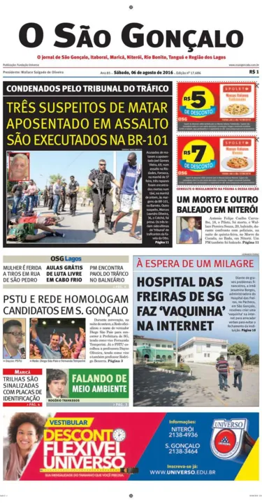 Imagem ilustrativa da imagem Edição do dia 06 de agosto de 2016