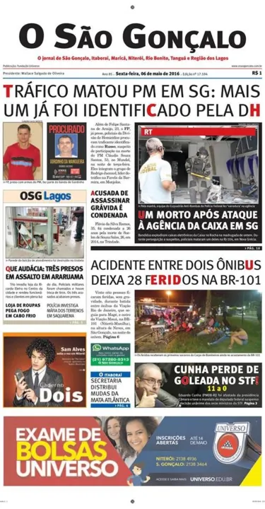 Imagem ilustrativa da imagem Sexta-feira, 6 de maio de 2016