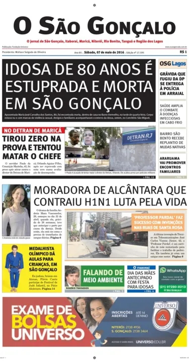 Imagem ilustrativa da imagem Edição do dia 07 de maio de 2016