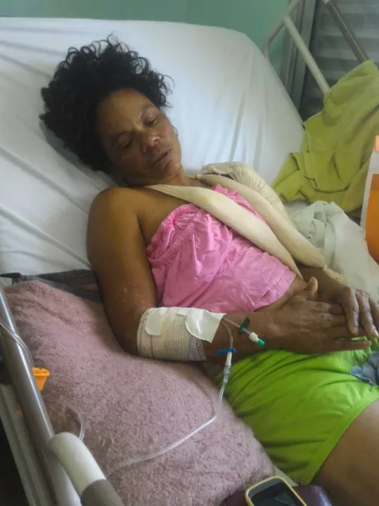 Viviane foi atropelada, no último dia 22, e está internada, há dez dias, esperando cirurgia no braço