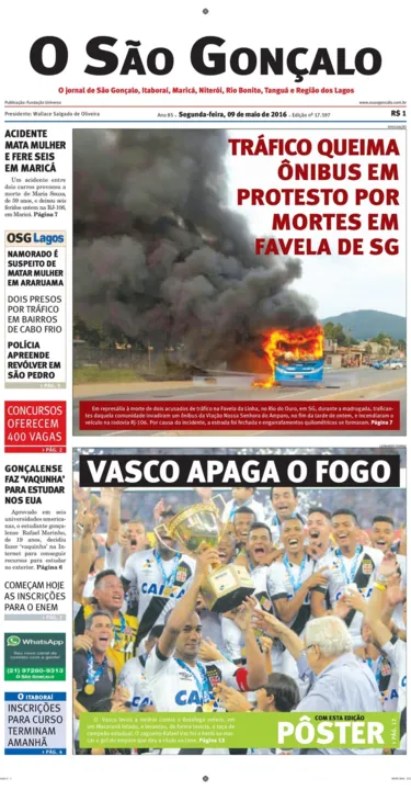 Segunda-feira, 09 de maio de 2016