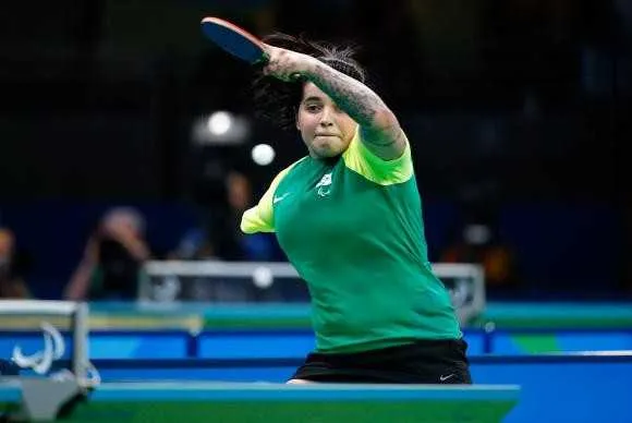 Imagem ilustrativa da imagem Bruna ganha o bronze para o Brasil no tênis de mesa categoria C10