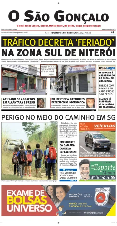 Imagem ilustrativa da imagem Edição do dia 10 de maio de 2016