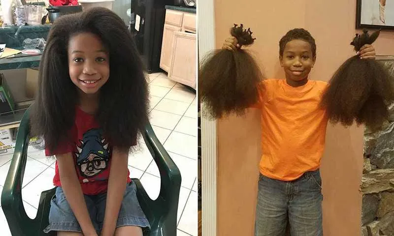 Imagem ilustrativa da imagem Menino de 8 anos deixa cabelo crescer e doa a crianças com câncer