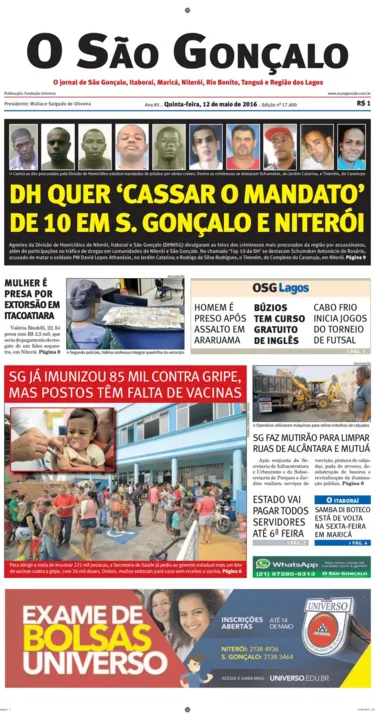 Imagem ilustrativa da imagem Edição do dia 12 de maio de 2016