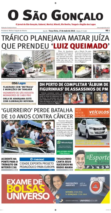 Imagem ilustrativa da imagem Edição do dia 17 de maio de 2016