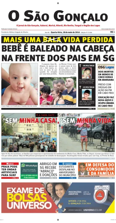 Imagem ilustrativa da imagem Edição do dia 18 de maio de 2016