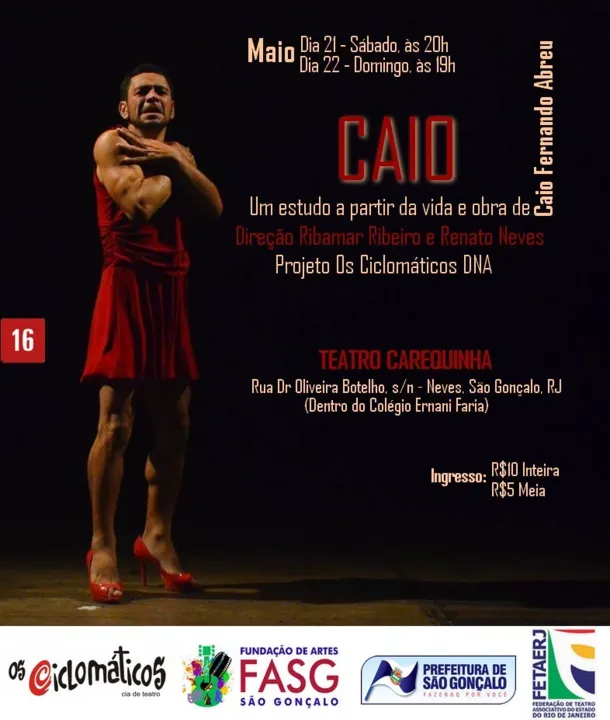 Imagem ilustrativa da imagem Vida e obra de Caio Fernando de Abreu no Teatro Carequinha