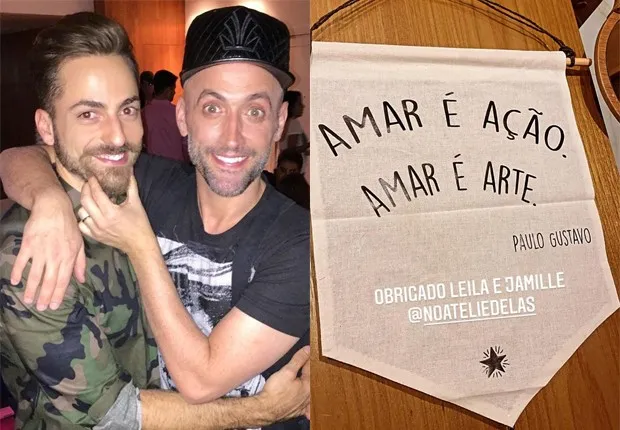 Ele postou a flâmula com frase do ator nos stories do Instagram