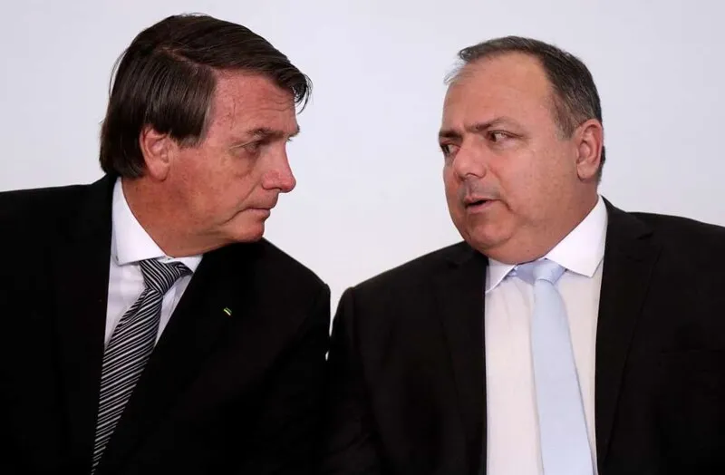 Presidente Jair Bolsonaro e o ministro da Saúde, Eduardo Pazuello