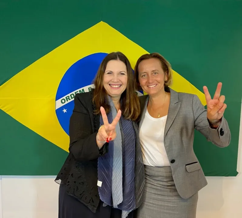 Bia Kicis e Beatrix von Storch se encontraram nesta quinta-feira (22)
