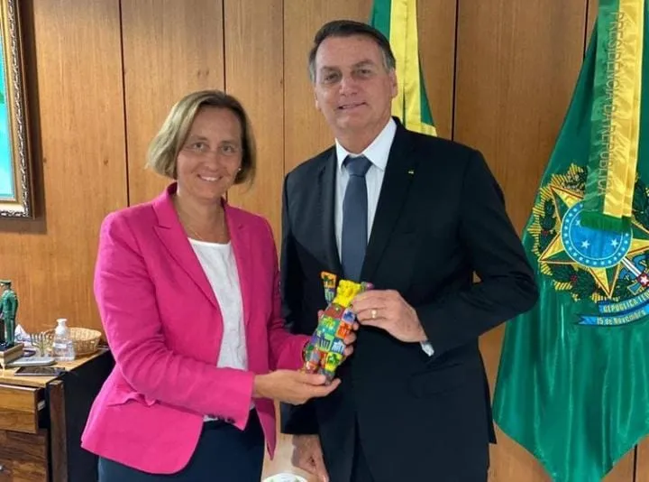 Beatrix von Storch e Bolsonaro no Palácio do Planalto