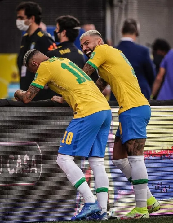 Neymar e Gabigol na seleção brasileira