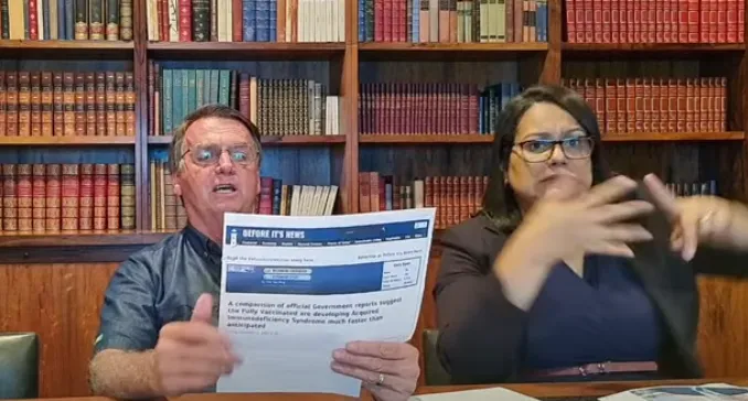 Informação falsa foi reproduzida pelo presidente durante live