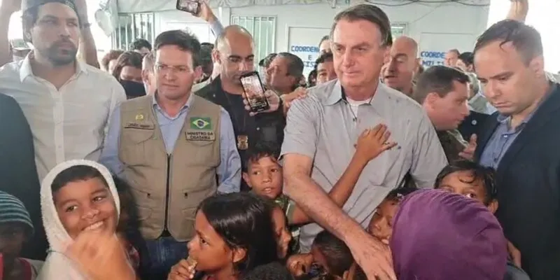 Jair Bolsonaro cumprindo a agenda presidencial na cidade de Boa Vista, em Roraima