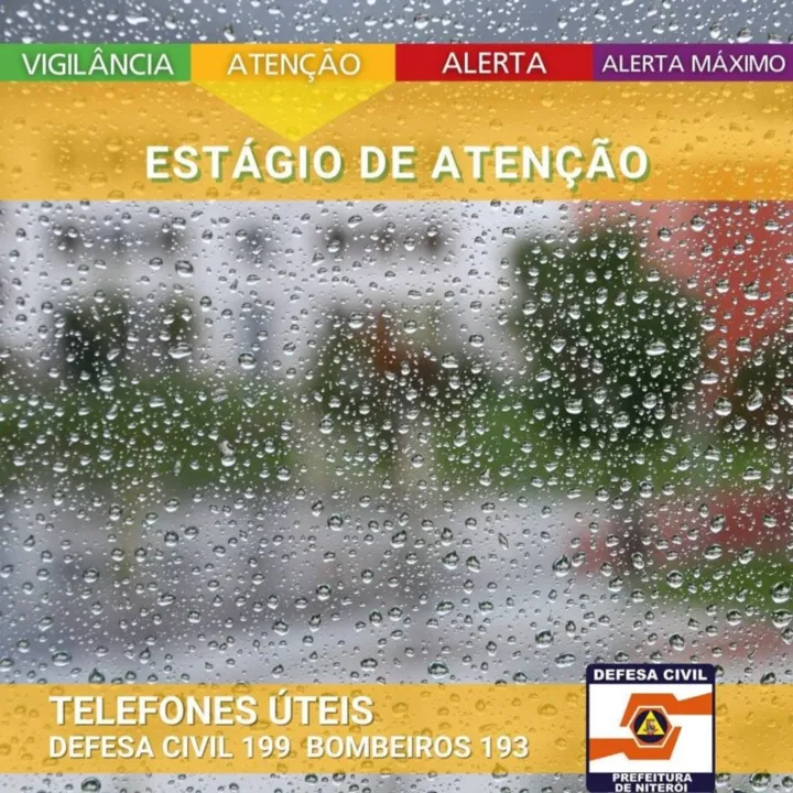 Chuva deve chegar junto de rajadas de vento