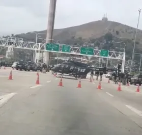 Helicóptero realizou ação após a Praça do Pedágio