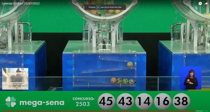 Os números sorteados foram: 03 - 14 - 16 - 38 - 43 - 45
