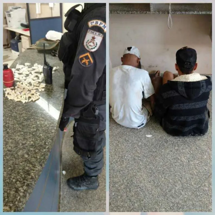 No Engenho Pequeno, um menor foi flagrado com drogas junto com um rapaz de 25