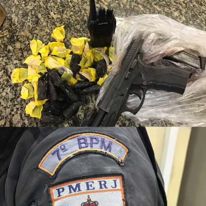 Suspeito não identificado estava com uma pistola da PM