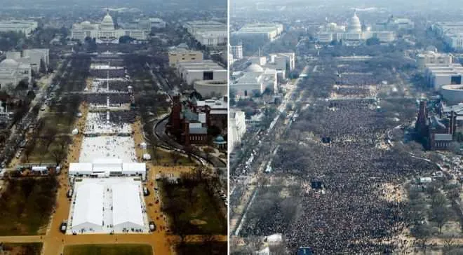 Imagem ilustrativa da imagem Veja as fotos que fizeram Trump acusar imprensa de ser 'desonesta