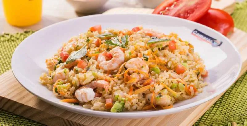 Camarões e arroz special mix - Camarões e Cia - R$21,90

