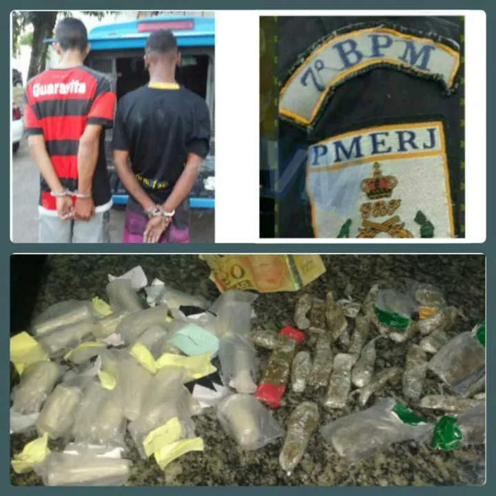 Os dois adolescentes estavam comercializando drogas