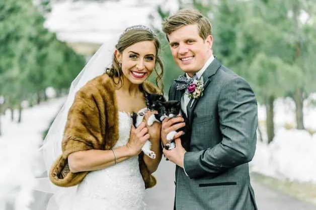 Imagem ilustrativa da imagem Casal de veterinários surpreende em sua festa de casamento ao levar gatinhos resgatados