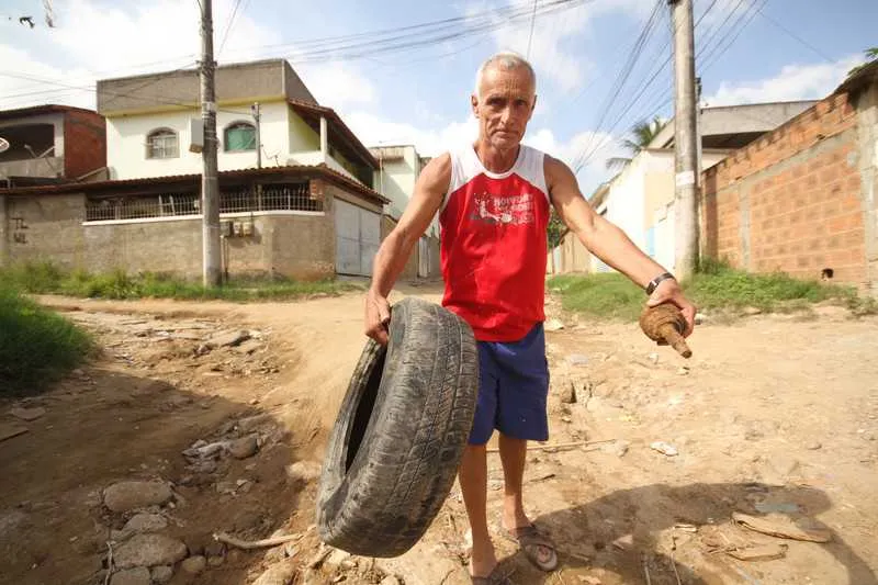 Morador Gelson Correa, 62 anos: ‘Aqui é o Loteamento Terra Nobre, mas de nobre não tem nada’