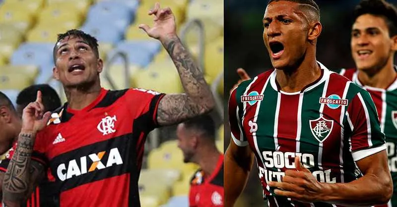  O atacante Richarlison após período de ´turbulência´ está em alta no Flu. No Fla, o centroavante Guerrero é a principal referência