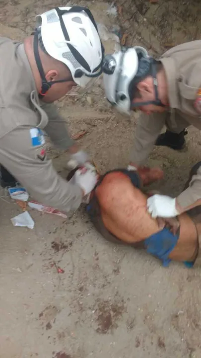 Higor e Alexandre foram socorridos pelo Corpo de Bombeiros