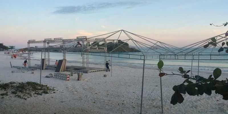 Estrutura do maior festival de esporte aquático da América Latina já começou a ser montado